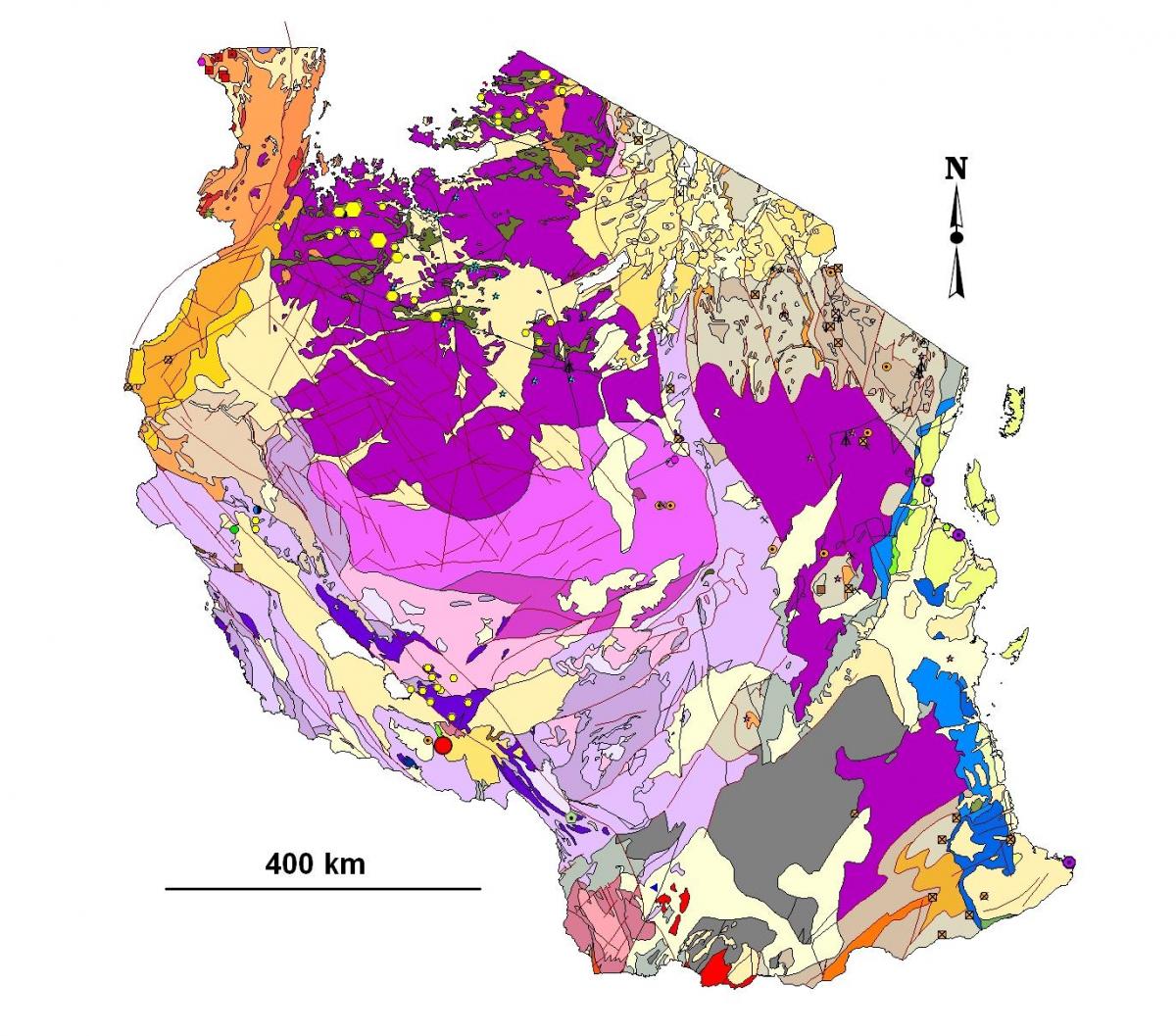 Mapa tanzanie geologické