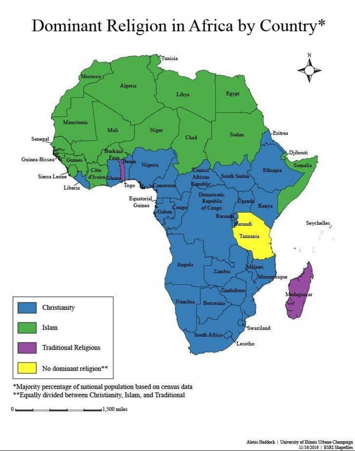 Mapa tanzanie náboženství