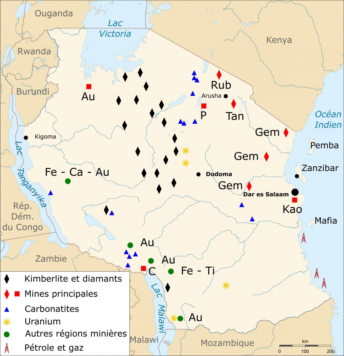 Mapa tanzanie přírodních zdrojů