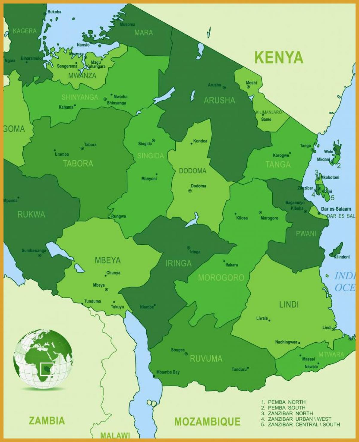 Mapa tanzanie vegetace