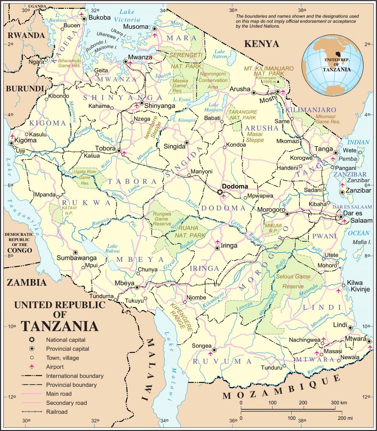 Mapa tanzanie řeky