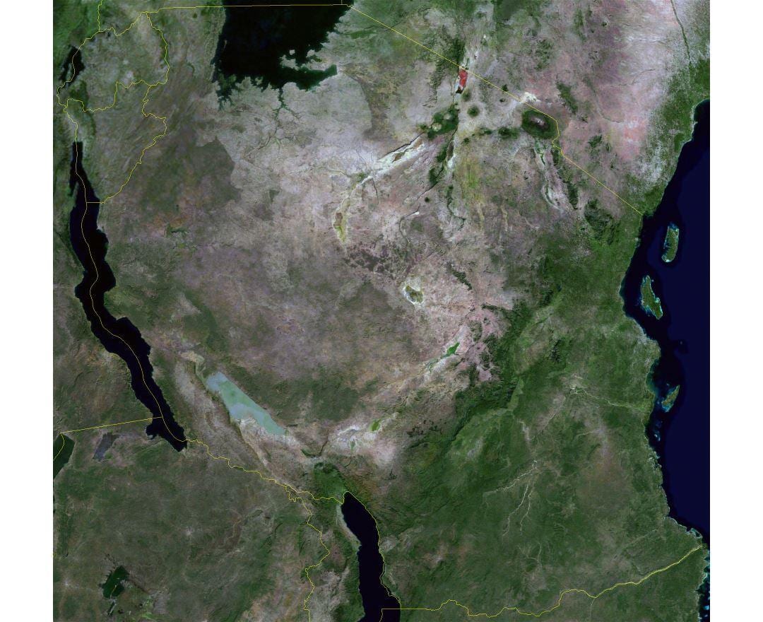 Mapa satelitní tanzanie