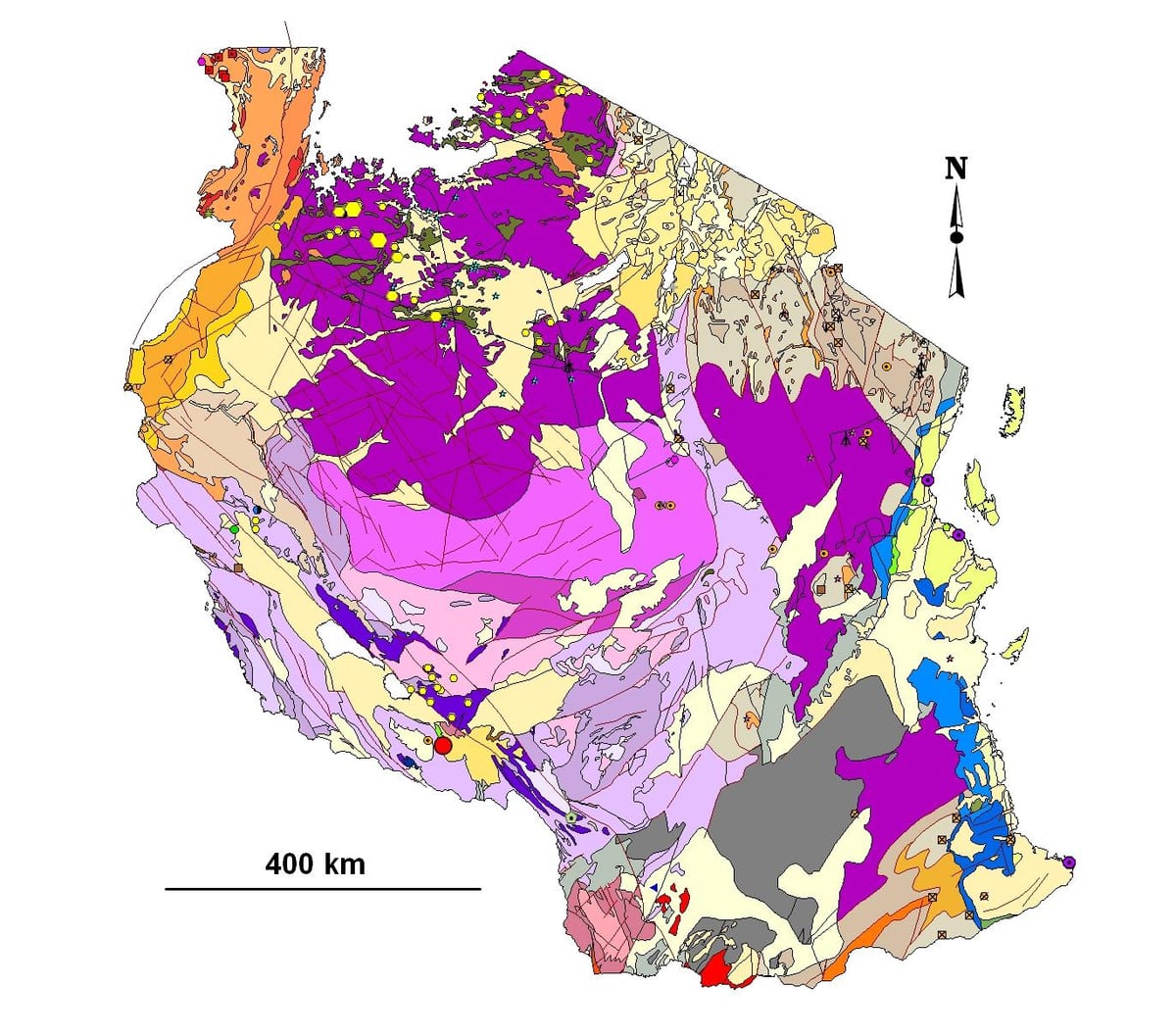 Mapa tanzanie geologické