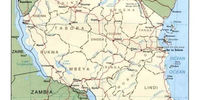 Mapa historických památek v tanzanii