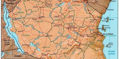 Mapa tanzanie ukazuje historické památky