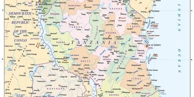 Mapa tanzanie a okolních zemí