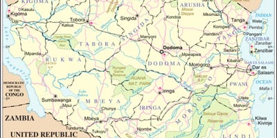 Mapa tanzanie řeky