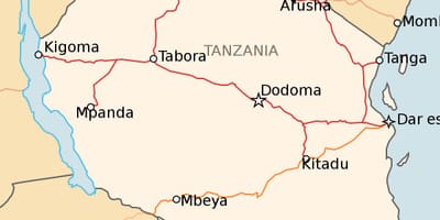 Mapa tanzanie železniční
