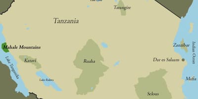 Mapa tanzanie hory
