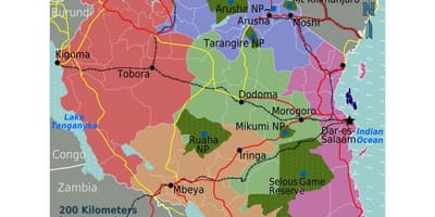 Mapa tanzanie jazyk