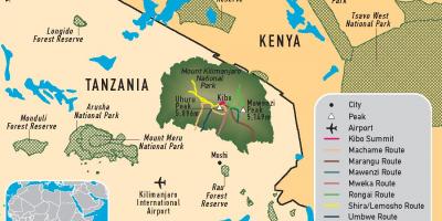 Mapa tanzanie kilimanjaro