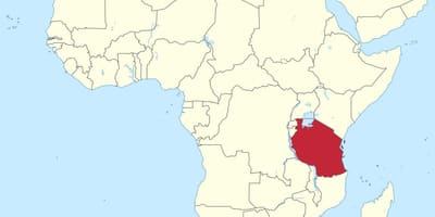 Tanzanie na mapě afriky
