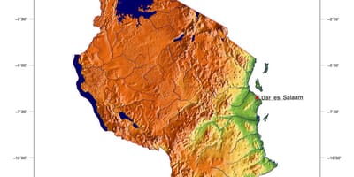 Mapa tanzanie nadmořská výška