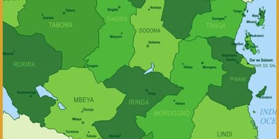 Mapa tanzanie vegetace